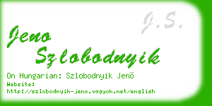 jeno szlobodnyik business card